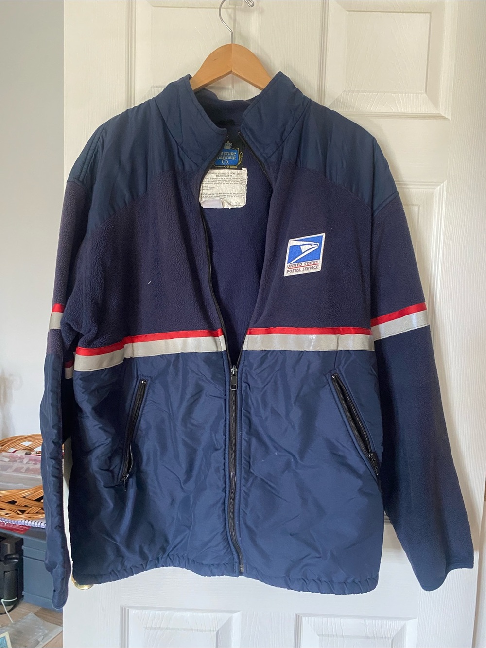 USPS Men's Navy Blue Postal Work Fleece Jacket